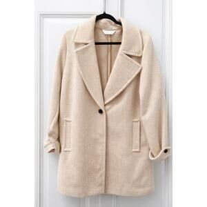 LC Lauren Conrad Beige Herringbone Coat Jacket Size XL